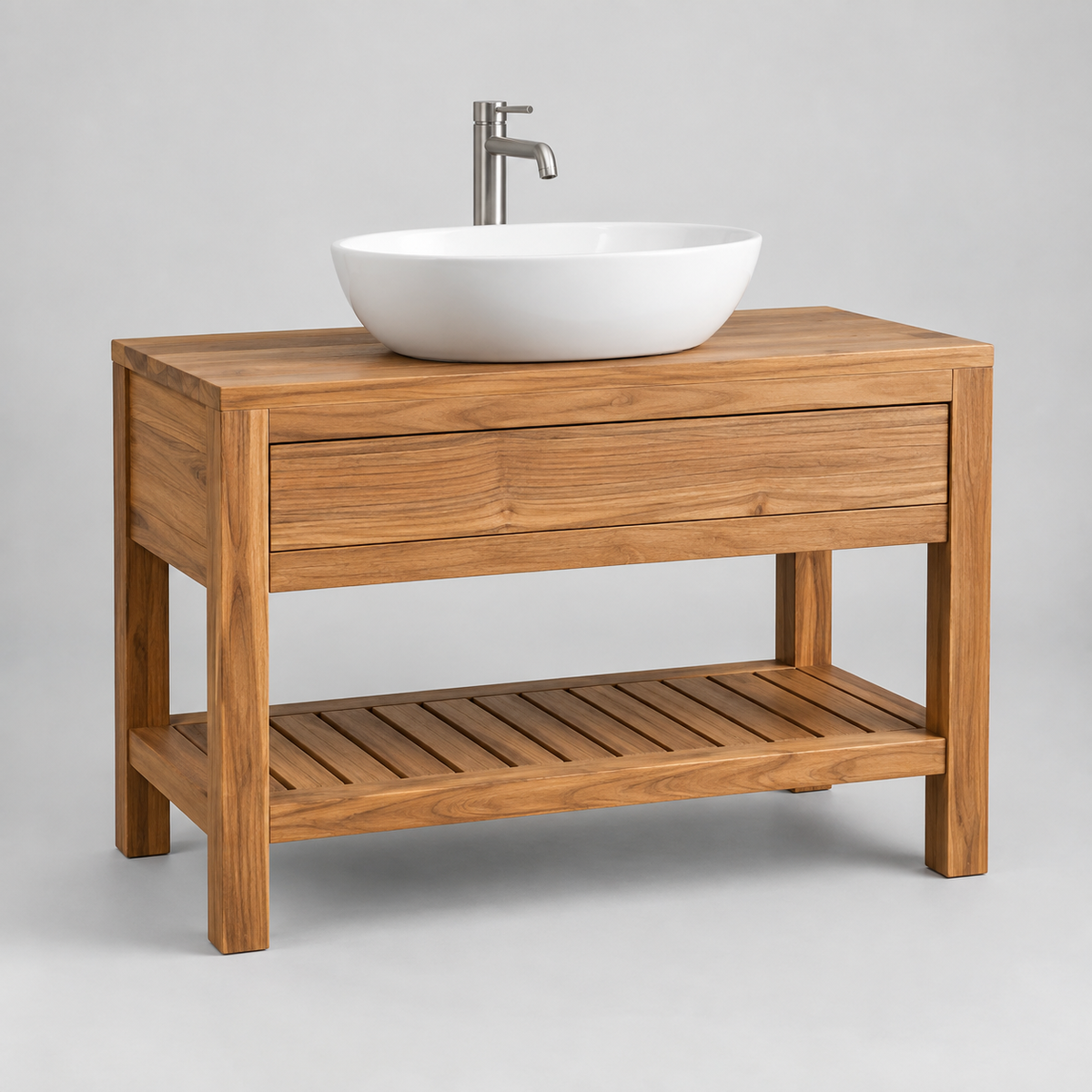 Teak-Waschtisch mit Waschbecken – originale generierte Katalogansicht