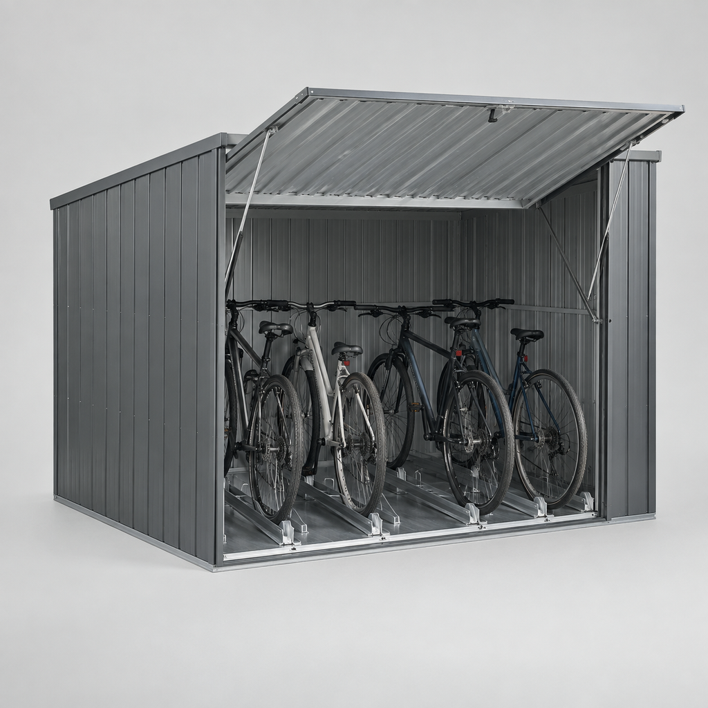 Fahrradschuppen Metall 2x3 m – originale Detailansicht