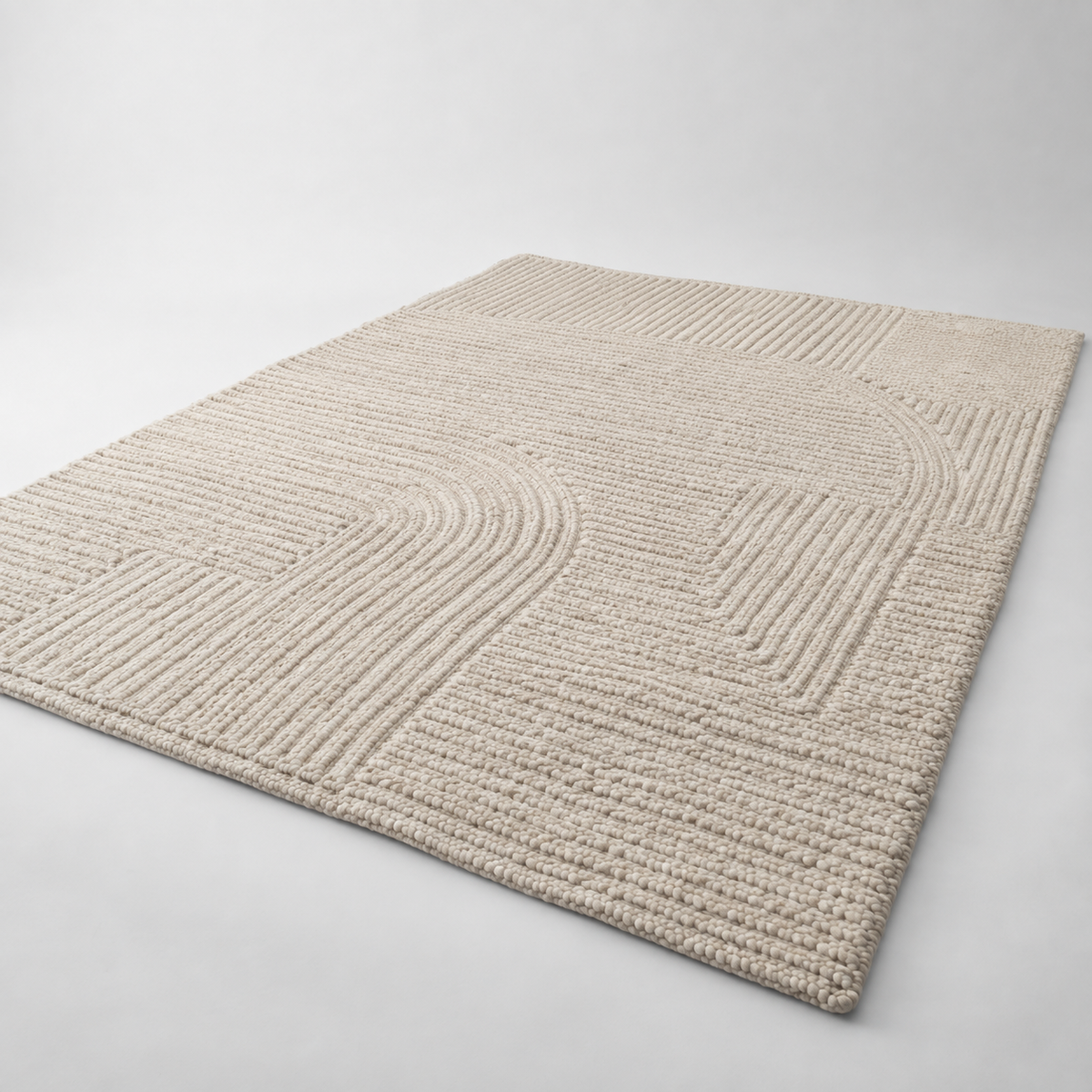 Strukturierter Wollteppich 200x300 cm – originale Detailansicht